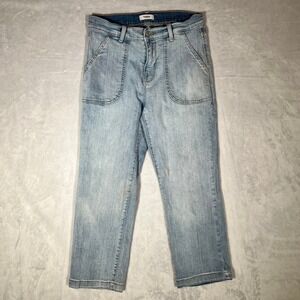 Kensie Jeans Womens 6/28 Light Wash High Rise Straight Leg Cropped Patch Pocket